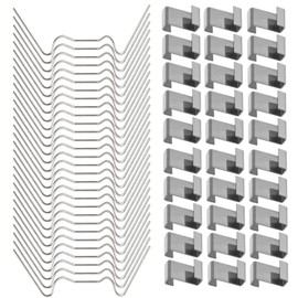 HONGCI 100Pcs Greenhouse Clips for Glass,Stainless Steel Greenhouse Window Clips Glass Pane Fixings Clips(50 Greenhouse Glazing W Wire Clips & 50 Greenhouse Glazing Z Clips) for Greenhouse Glass Clips
