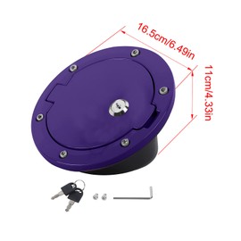 JeCar Fuel Filler Door Locking Gas Cap Cover Exterior Accessories for Jeep Wrangler 2007-2018 JK & Unlimited, Purple