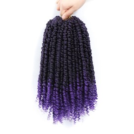 Passion Twist Crochet Hair 12Inch Passion Twist Hair 10 Packs Pre-Twisted Passion Twist Crochet Hair for Black Women Soft Passion Twist Curly Crochet Hair 12"(Pack of 8) Tpurple