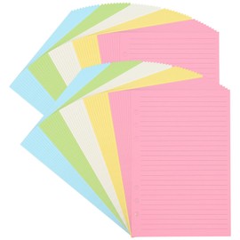 A5 Lined Refill Paper, Colored Ruled Pages for 6-Ring Binder Notebook Journal Planner Organizer, 6-Hole Punched Binder Refill Paper Insert, 50 Sheets/100 Pages,Ruled (8.25 x 5.6") (2)