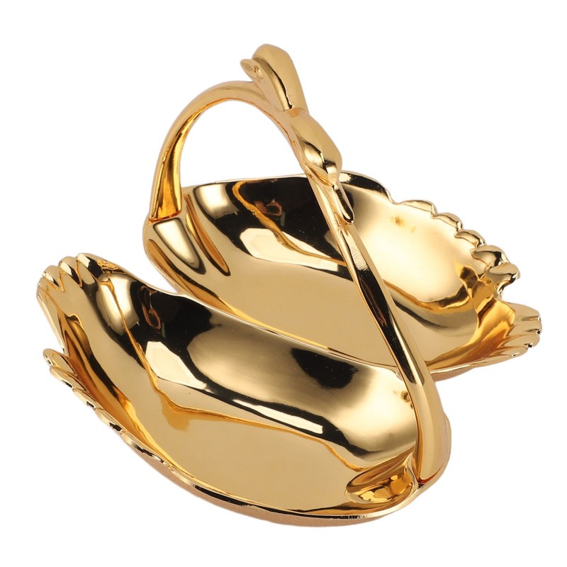 Double Fruit Plate Zinc Alloy Dual Fruit Tray Decorative Fruit