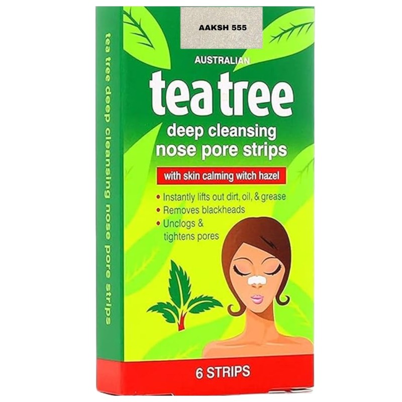 (12- STRIPS) Australian Tea Tree Deep Cleansing NOSE PORE STRIPS,