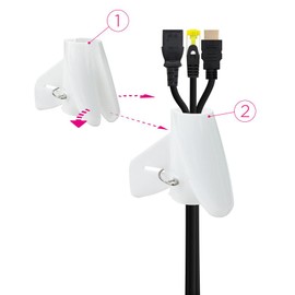 Flexibler Kabel-Organizer 25 mm, Länge 3 m, weiß, ideal zum ordentlichen Halten von Kabeln und um Verheddern zu vermeiden.