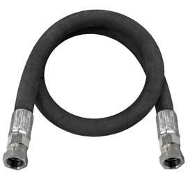 1/2" x 48" Hydraulic Hose Assembly - Female x Female NPTF Pipe Thread Fittings Crimped (2-Wire, 100R2AT)
