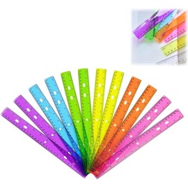 MEISO 12 Piezas Regla de 30 cm, Artistas y Arquitectos, Ideal para Aulas, Oficinas, Hogares y Bibliotecas, Regla de Plástico para Dibujo y Medición Doble Escala