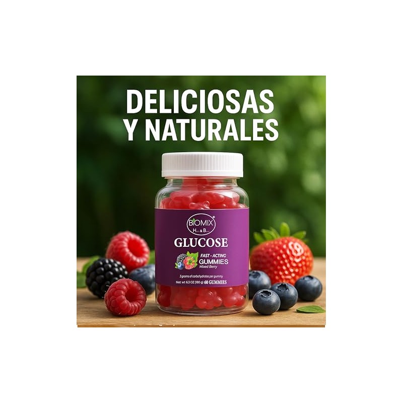 Gomitas De Glucosa De Acción Rápida 100% Veganas Libres de