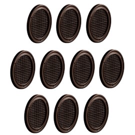 Gedotec Ventilation Grille Round for Ventilation | Pack of 10 Exhaust Air Grille Brown 50 mm | Indoor and Outdoor | BREATHE | Air Rosette Perforated Flat Made of Plastic | for Inlet and Nailing |