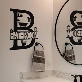 Bathroom Signs Wall Decals Sticker Rules Door Wall Sticker Vinyl Quote Wall Art Decor for Home