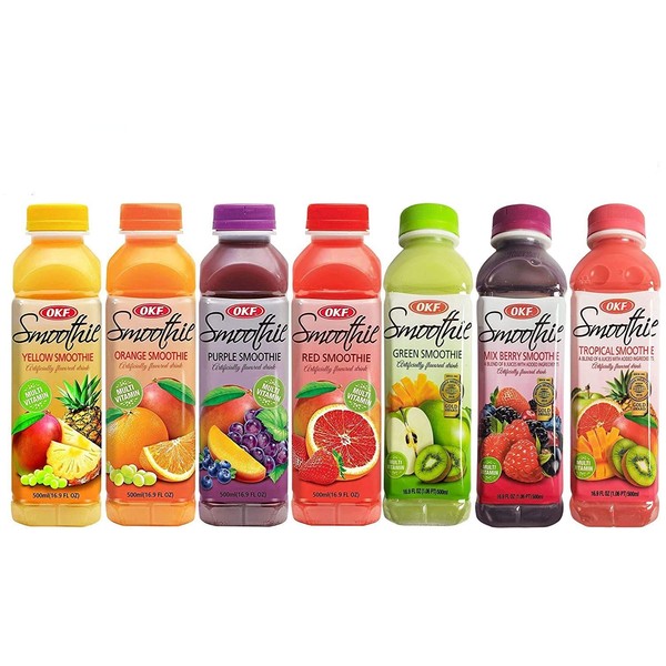 OKF Smoothie, Multi Vitamin Premium New Drink, 16.9 Fluid Ounce (7 Flavor Variety Pack, 10 Pack)