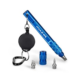 MAZEL Golf Club Groove Sharpener Tool for Golf Iron,Wedge,Driver - 3-in-1 Golf Club Cleaner for U & V-Grooves Re-Grooving Tool (Blue)