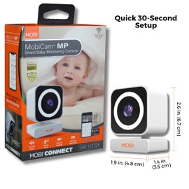 MobiCam Baby & Home Monitor Camera, MobiCam MP Pet Camera, AI Motion Detection, 3 Megapixel, 2-Way Audio, Night Vision, Dual-Band Wi-Fi (2.4/5GHz), BLE Connectivity, Fast 30-Second Setup