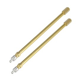 Partuto 2 Pcs 180mm Universal Tire Valve Stem Air Inflation Extension Adapto - Brass Brass Tone