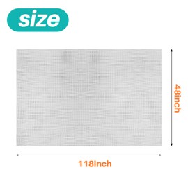 Sukh 48"x118" Window Screen Mesh - Window Screen Replacement Fiberglass Porch Screen for House Window Patio Netting Repair Mosquitero Para Puertas De Casa Pet Proof Screen Door Replacement Mesh（White）