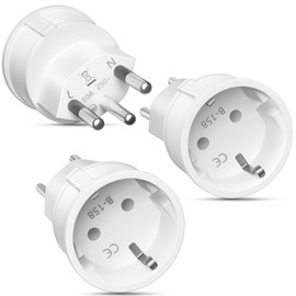 Germany to Switzerland Plug 3 Pieces Switzerland Travel Adapter, Germany to Switzerland Travel Adapter, Germany to Switzerland Socket, Swiss Travel Plug for Maldives, Rwanda, Liechtenstein