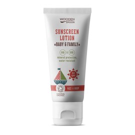 Wooden Spoon Organic Certified Sunscreen Lotion "Baby & Family" 50SPF 100% Mineral Filter