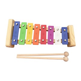MIFS Wooden 8 key Xylophone Well Tuned Glockenspiel Metallophone with Colorful Metal Keys with Engraved Notes