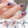 editTime Metal Alloy Nail Charms Rhinestones Kit 3D Gold Silver