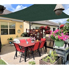 INFRANGE 10' x 19' WRectangle Sun Shade Sails Canopy UV Block for Patio Deck Pergola Yard Lawn Outdoor Activities (Green)