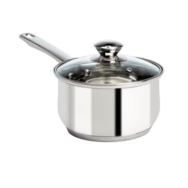 Ecolution Stainless Steel Sauce Pan, Encapsulated Induction Ready Cooking Pot with Glass Lid, Oven Safe, Dishwasher Safe Soup Pot, 2-Quart