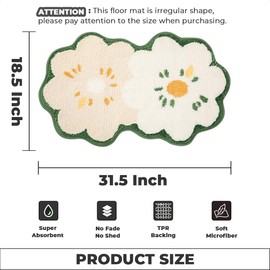 Bathroom Carpet Ultra Absorbent Bath Mat Thick Microfiber and Resistant Fluffy Bath Rug Machine Washable Bath Mat Non Slip Bath Rug for Bathroom, Bedroom and The Entrance of Door (31.5"x18.5", Green)