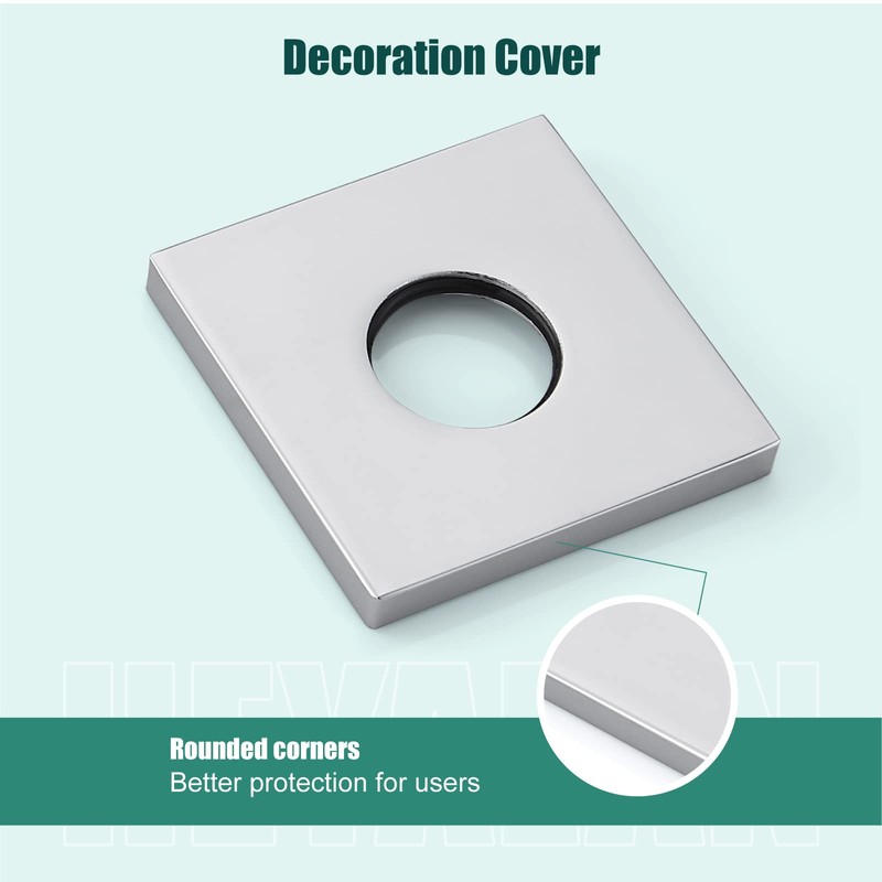 Heyalan Shower Arm Flange Plate Polish Chrome Modern Shower Escutcheon
