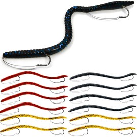 VMSIXVM Fishing Lures Bass Lures, Weedless Pre Rigged Bionic Sinking Bass Fishing Lure Soft Plastic Swimbaits for Trout, Walleye, Crappie, Fishing Worm Swim Baits Minnows for Saltwater Freshwater