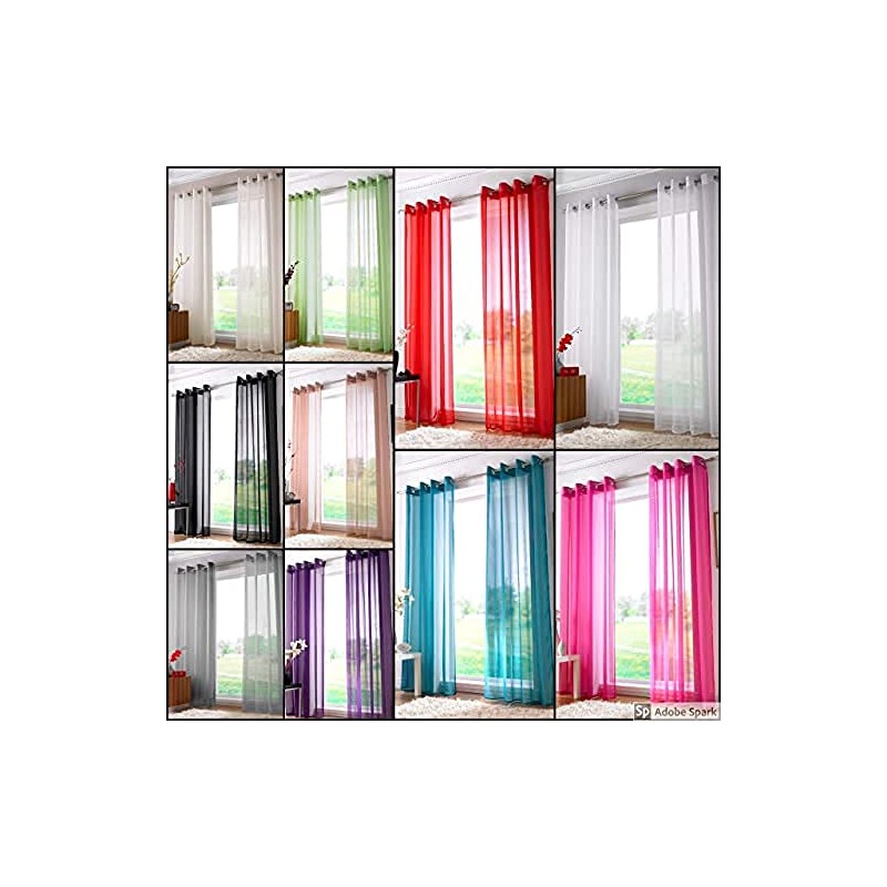 Ideal Textiles Plain Voile Curtain Panel, Ring Top Heading, Eyelet