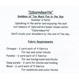 Sher Izburndaurite ~ Goddess of Too Much Fun in the Sun ~ Quilt Quilting Pattern