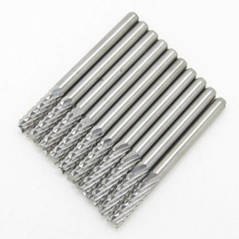 3.175mm Shank Diameter Carbide End Mill Set Cutter Engraving Bits Edge CNC Router Tool End Milling Machine for PCB Machine Pack of 10