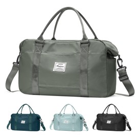 Travel Duffle Bag Women Sport Gym Bag Men Weekender Overnight Carry On Tote Bags with Laptop Compartment Luggage Bags with Trolley Sleeve Personal Item Travel Bags Hospital Holdalls Dark Green