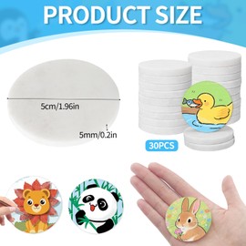 30 Stück Flache Steine zum Bemalen, Φ 5cm Flach Runde Kieselsteine Naturstein Dekosteine Weiß Rock Malerei Bemalte Steine für Kunst Kunsthandwerk Aquarien Garten Deko