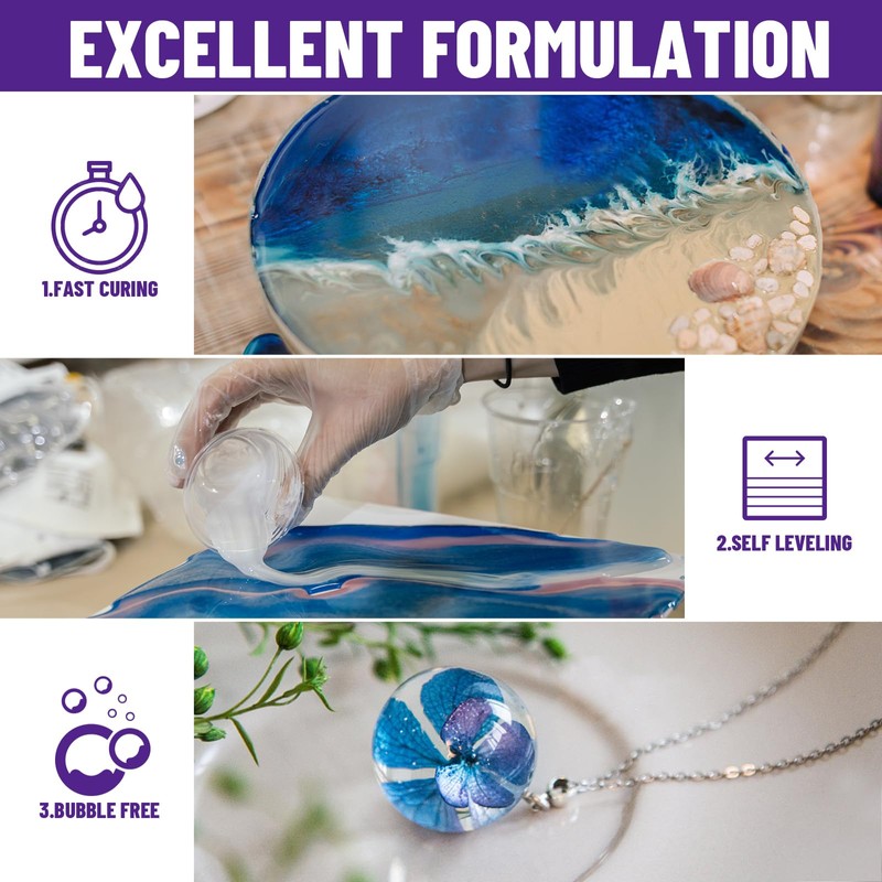 Bond Craftor Epoxy Resin Kit 1Gallon, Clear Crystal Resina Epoxica