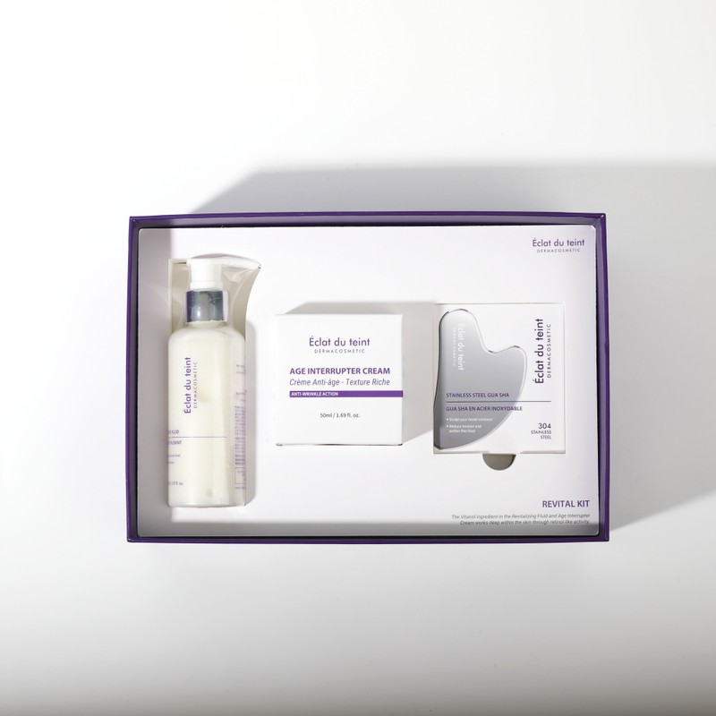 Eclat Dutin Revital Gua Sha Kit Interruptor Cream Fluid /