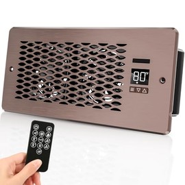 Built-in Register Booster Fan with Cover for Air Heat Vent with Fan,Fits 4"x10" Duct/Ceiling/Floor Vents, Improves AC & Heating/Cooling,Quiet 10-Speed Household/Bedroom Ventilation,smart,Bronze