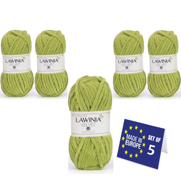 LAWINIA VELVET Premium Soft Thick Wool for Crocheting, Chenille Wool,