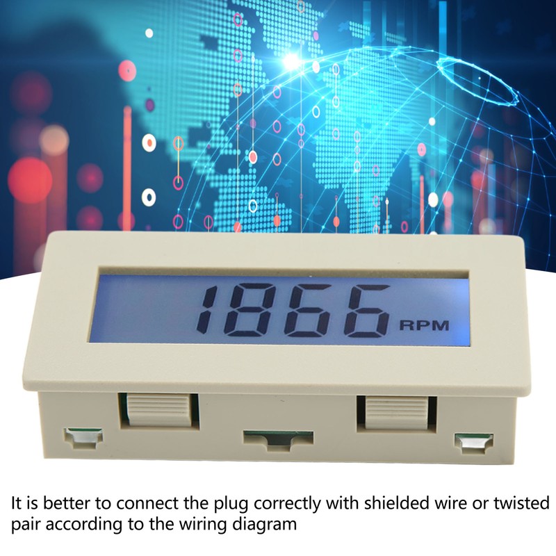 Motor Tachometer 10 to 9999 LCD Display Accurate Measurement RPM