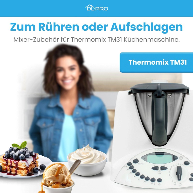 DL-pro Butterfly Mixing Attachment for Thermomix TM31 Food-Safe, BPA-Free, Dishwasher