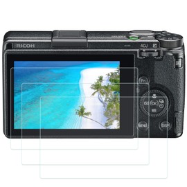 PCTC GR III Screen Protector for Ricoh GR III Digital Camera, 0.3mm 9H Hardness Tempered Glass Flim Anti-Scrach Anti-Fingerprint Anti-Bubble Anti-Water (3 Pack)