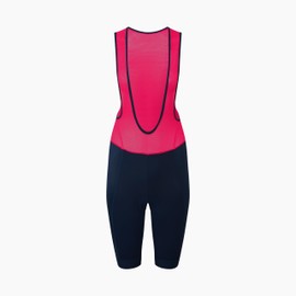 LE COL Women's Sport Bib Shorts II | Padded Chamois Cycling Shorts with Gel Inserts |(US, Alpha, Small, Regular, Navy/Hot Pink)