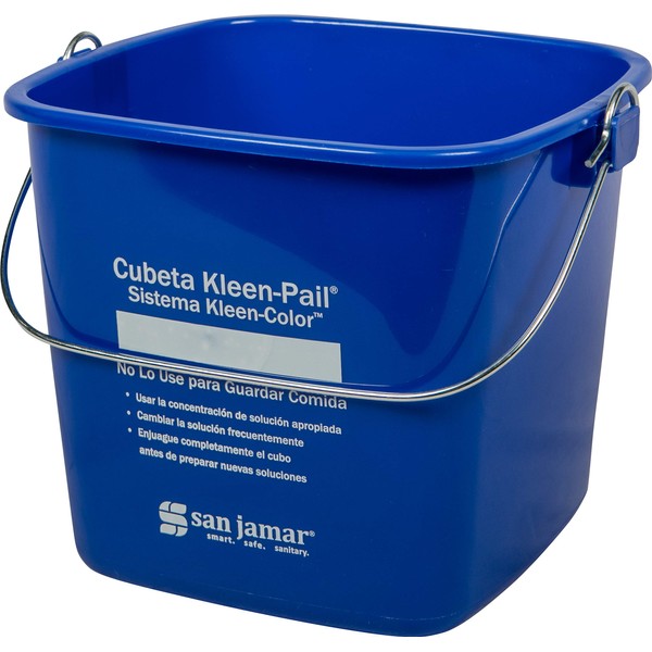 San Jamar Kleen-Pail® Plastic Cleaning Bucket 6 Quarts Blue
