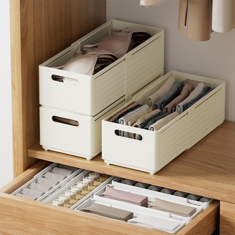 yazi Storage Case, Telescopic Storage Box, Plastic, Drawer Storage, Fashionable,