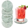 Green Marble Drink Coasters, Natural Stone Coasters - Set of