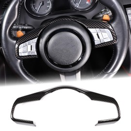 Carbon Fiber Style ABS Plastic Steering Wheel Decoration Frame Trim For Jag F-Pace F-TYPE XF/XFL