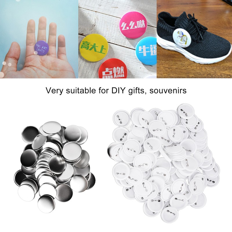 100Pcs Badge Back Cover Tinplate Plastic Base Avoid Rust Firm