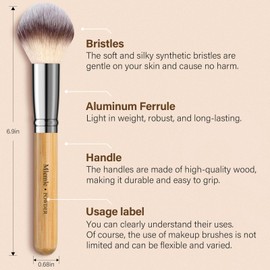 Makeup Brushes Set, Mlemle Professional 26 Pcs Makeup Kit, Include Concealers Powder Foundation Eye Blush shadows 21 Pcs Bamboo Makeup Brushes and 3 Makeup Sponge, 2 Powder Puff (A03)