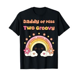 Daddy of Miss Two Groovy Boho Girl 2nd Birthday Outfit T-Shirt