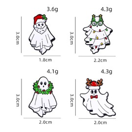 LISADORE White Ghost Santa Claus Enamel Brooch Pin On Backpack Cartoon Christmas Brooches Pins Jewelry Gift for Clothes Bag Backpack