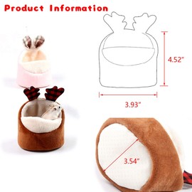 CooShou 2PCS Hamster Mini Bed, Warm Small Pets Animals House Bedding, Cozy Nest Cage Accessories, Lightweight Cotton Sofa for Dwarf Hamster