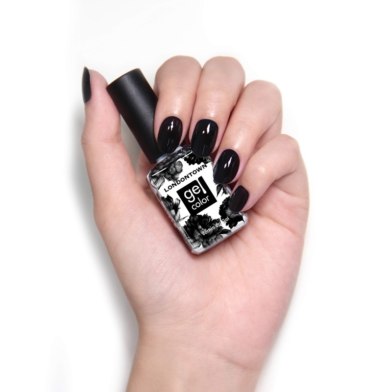 Londontown Gel Color Chim Cher-ee 12ml- Tiefschwarzer semipermanenter Nagellack