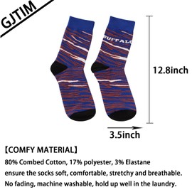 American Football Gift Buffalo Zebraz Novelty Football Socks for Football Club Lovers (L, Buffalo CA)
